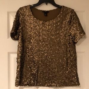 H&M Bronze Sequin Top, Size M